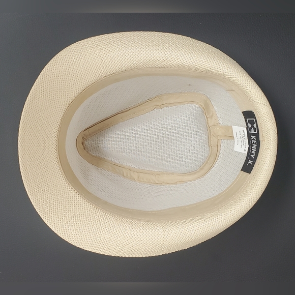 FEDORA Straw Hat Cream/beige Size L - Picture 4 of 5